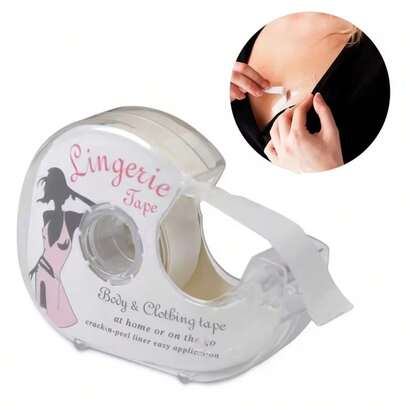 196.85in/5m Transparent Double-Sided Adhesive Tape, For Bras, Shirts, Jackets And Other Accessories, Non-Woven, Polyester, Solid Color, Bra Accessories, Easy To Use, Invisible Breast Petals, Bra Tape, Double-Sided Clothing Tape, Invisible Transparent Clothing Body Removable Tape, Fixation Anti-Slip Pad, Sports Intimate Pad, Bra Accessories, Women's Lingerie Accessories, Suitable For Household Or Portable Use, Household Tape | Transparent Tape | Elastic Tape