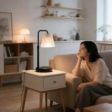 xoddi 1PCS Luxury Frosted Lampshade Candle Warmer Lamp, Height Adjustable Electric Wax Melter With Timer & Dimmable Brightness, GU10 Bulb Included, Elegant Candle Melting Lamp For Bedroom Nightstand Living Room Home Decor, Perfect Gift For Christmas Mother's Day Valentine's Day Housewarming - US A Type Plug(110-127V) - View 7