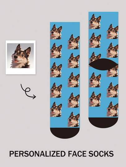1 Pair Customized Boat Socks With Bow Tie Pattern, Personalized Face Design, Couples Socks, Custom Photo Socks, Custom Printed Socks, Personalized Funny Face Pattern Socks, Custom Image Socks, Any Pattern Can Be Printed On Socks, Anniversary Gift, Valentine's Day Gift, Birthday Gift