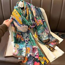 Spring Scarf Women's Design Polyester Material Smooth Scarf Soft Shawl Beach Scarf - 1 - View 10