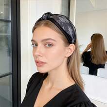 1 peça de faixa de cabelo feminina estilo chinês com estampa de folha de bambu, amarrada e larga, acessório para cabelo de alta pressão, ideal para usar com cheongsam, looks do dia a dia, faixa de cabelo elegante estilo boêmio, perfeita para festivais e festas. - Multicolorido - Ver 3