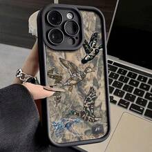 Phone Case: Camo Duck Pattern Phone Case, Hunting Style Shockproof TPU Case With Vivid Bird Print - For  17/16/15/14/13/12/11/X/XS/XS MAX/ProMax/Air/Plus and  Galaxy S Series - Bordeaux - Übersicht 6