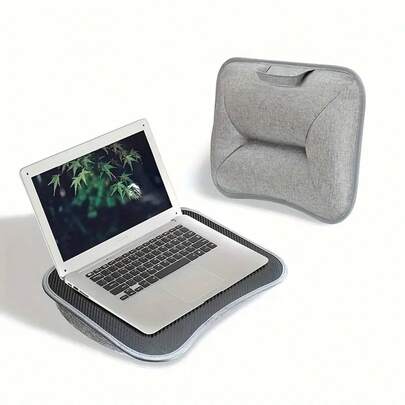 1 chiếc bàn kê laptop/máy tính bảng di động, nhẹ - Bàn kê trên giường/ghế sofa | Vật dụng thiết yếu đa chức năng cho phòng ký túc xá, Bàn kê hình gối họa tiết sợi carbon, Giá đỡ laptop/máy tính bảng nâng cao tiện dụng, Bàn làm việc có thể tháo rời dành cho sinh viên và nhân viên văn phòng (Phù hợp với giường/bàn/ghế sofa)