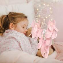 1PC Exquisite Hanging Ornament Dreamcatcher Pendant Forest Style Wind Chime Decoration Bedroom Decor Hanging Decoration Birthday Gift Moving Gift - 58-4592 Dreamy Horizon (Finished Product) - View 5