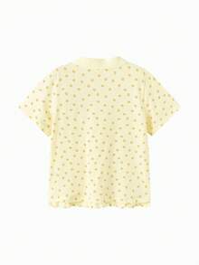 Balabala Áo Polo mùa hè cho bé gái 2026, Áo tay ngắn bằng cotton mềm mại, chất liệu thoáng khí nhẹ, kiểu dáng ngọt ngào, năng động. - tông màu vàng - Xem 2