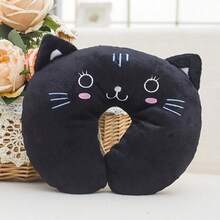 Multifunctional U-Neck Pillow | Suitable For Travel, Outdoor Camping, Airplanes, Naps | Comfortable Neck And Head Support, Polyester Padding And Pillowcase, Red - 貓 - 查看 3