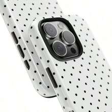 Soft & Cute White Polka Dot Phone Case, Y2K Style, Compatible With IPhone 17/16/15/14/13/12/11 Pro Max - Style1 (1PCS) - View 4