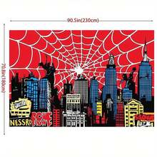 Red Spider Web & Cityscape Photography Backdrop - Theme Party Decor, Durable Polyester Fabric, No Electricity Needed Birthdays, Photo Booths, Events, Event Decoration| Dynamic City Scene|Easy Setup Fabric, Party Decorations 95gsm Room Decoration Bedroom Home Decor Tapestry 50X 60lnch (Approximately 137.2X) 152.4cm) Patterned Printed Blanket, Suitable Home Decoration To Enhance Atmosphere, Suitable Office, Camping, Travel, Home Decoration, Thanksgiving, Valentine's Day Blankets,, Wedding, New Year Gifts Her, Him, Family, Boyfriend, Girlfriend, Father, Family, Mother, Lover, Daughter, Son, Grandfather, Grandmother, Friends, Classmates, And Pets To Provide Gifts.Sofa, Bed, Car, Bedroom, Living Room, Office, Outdoor Camping - Nhiều màu - Xem 12