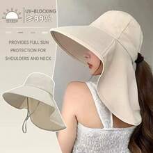 Topi Matahari Bertepi Lebar Terbaru untuk Musim Panas, Topi Pelindung Leher dengan Perlindungan UV, Topi Pelindung Matahari untuk Aktivitas Luar Ruangan - A - View 1