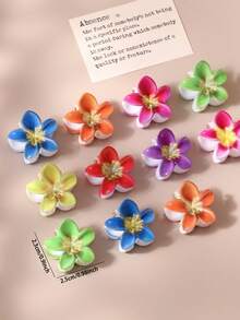 10/20/30 piezas Pinzas para el cabello con flores margaritas en estilo tie-dye, pinzas minimalistas para el flequillo y los lados, pinzas pequeñas para el cabello para mujeres (color aleatorio) - Multicolor - Ver 4