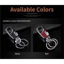 Móc khóa tháo nhanh 1 lần nhấn, móc khóa carabiner bằng thép không gỉ, móc khóa da chắc chắn dành cho nam giới, dụng cụ sắp xếp chìa khóa xe hơi. - móc chìa khóa - Xem 8