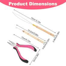 500Pcs Micro Rings Hair Extensions Tool Kit, 5 Colors Optional Silicone Micro Links Beads With Pliers, Pulling Needle, Comb, Clips & Rubber Bands, DIY Hair Extension Installation Tools Set For Salon Home Use - View 7