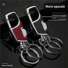 Móc khóa tháo nhanh 1 lần nhấn, móc khóa carabiner bằng thép không gỉ, móc khóa da chắc chắn dành cho nam giới, dụng cụ sắp xếp chìa khóa xe hơi. - móc chìa khóa - Xem 12
