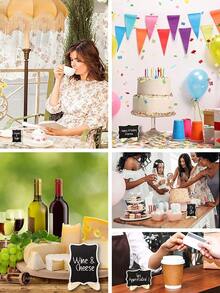 20pcs Mini Chalkboard Display Boards, Home Decor Signs, Mini Message Boards Wooden Blackboards, Suitable For Wedding, Birthday Party, Table Numbers, Baking Display, Hotel, Banquet, Desserts, Table Cards, Mother's Day, Graduation Ceremony, Food Labels And Special Event Decorations. Party Supplies, Home Decor - Multicolor - View 7