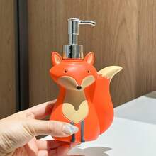 1pc Cute Fox Shaped Soap Dispenser, Creative Cartoon Hand Wash Bottle, Bathroom Lotion Refillable Container, Home Decor - Fox-shaped Refill Bottles - View 5