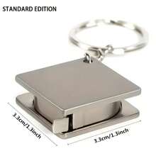 迷你卷尺带水平仪、钥匙扣、小尺子，可挂在背包、相机、钱包、车钥匙、包、手机、身份证、钱包、健身包和钥匙上。 - 方捲尺 - 查看 2