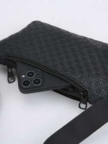 1 chiếc túi đeo ngực nam bằng da PU dệt họa tiết mới, túi đựng đồ công sở, túi đeo chéo vai phong cách retro thời trang, túi đeo vai công sở tiện dụng, túi đưa thư du lịch. - Nhiều màu - Xem 7