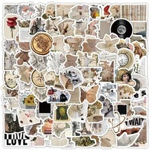 100 Stück Vintage Künstlerische Retro Art Graffiti Aufkleber für Helm, Fahrrad, Zeitplanbuch, Federmäppchen, Dekorationen, Scrapbooking Zubehör - 100 Stück - Übersicht 2