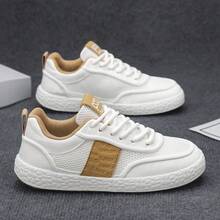 男士高品质新款低帮透气休闲鞋，百搭时尚运动鞋，网球鞋，软底运动鞋，舒适 - 白色 - 查看 2
