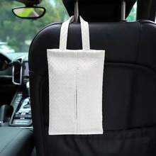 Nuevo dispensador de pañuelos para colgar en el coche, soporte de pañuelos de cuero trenzado para el asiento trasero, dispensador de pañuelos de coche de moda adecuado para mujeres - Multicolor - Ver 8