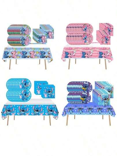 DOBBLE 41pcs Sewing Themed Disposable Party Tableware Set, Including Plates, Napkins And Tablecloth, Suitable For Birthday Party, Camping, Picnic, Outdoor BBQ And Holiday Decoration