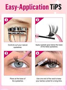 480 sợi mi giả D-Curl dạng chùm riêng lẻ (dung lượng lớn) | 10D-100D 2 kiểu dáng, bộ mi giả tự làm (9-14mm) kèm keo/nhíp/cọ | Dày tự nhiên, cong chắc, mềm nhẹ, có thể tái sử dụng | Dùng hàng ngày/đám cưới/tiệc tùng/ngày lễ | Dụng cụ trang điểm | Bộ mi giả, chùm mi giả, mi giả riêng lẻ. - Nhiều màu - Xem 8