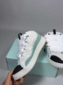 Giày đế dày kiểu bánh mì mới dành cho nam, giày đôi phong cách retro, giày đế dày cổ thấp, giày học sinh, kèm hộp đựng giày, thích hợp làm quà tặng, đi học, chạy bộ, cho sinh viên. - Nhiều màu - Xem 3