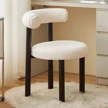 Makeup Vanity Chair,Soft Padded Seat With Backrest, Modern Bedroom Dressing Chair Make Up Stool Home Decor - Black - View 1