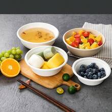 50PCS Disposable Paper Bowls White Sugarcane Pulp Bowls For Food Serving Oil Resistant Water Resistant Microwave Freezer Suitable Bowls For Soup Salad Dessert Snack Takeout Kitchen Use - trắng - Xem 7