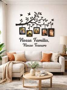 Painel de Fotos Família - Decoração Afetiva para quarto e sala - 1PC - Visão 3