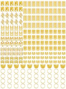 220pcs Alloy Hair Clips, Hair Ties, Hair Accessories Suitable For Braids, Adjustable Metal Hair Decorations - Gold - View 4
