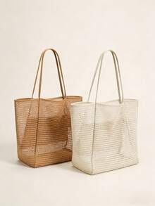 1pc Multi-Functional Mesh Shoulder Bag, Foldable Waterproof Lightweight Tote Bag Suitable For Picnic, Beach, Shopping, Travel And Car Storage - View 15
