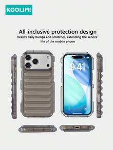 Koolife 1 st. enfärgat 3D-kapseltelefonskal, mjukt TPU, kreativ design, stötsäkert krockkuddefodral, kompatibelt med Apple 17/17Pro/17ProMax - Grå - Visa 2