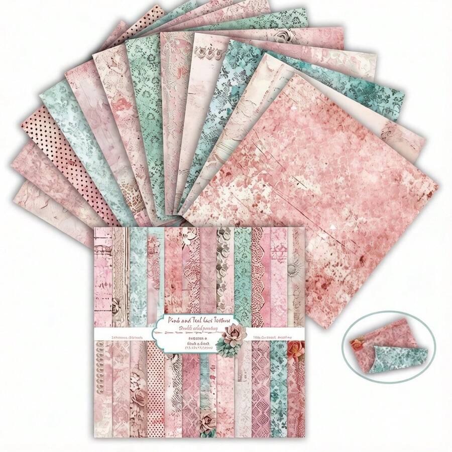24 piezas de papel decorativo con estampado por ambos lados de 6x6 pulgadas, adecuado para álbumes de fotos hechos a mano, elaboración de tarjetas, scrapbooking, diarios de balas, collages, tarjetas de felicitación y manualidades - Multicolor - Ver 1