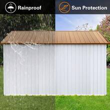 10x12 Ft Metal Garden Sheds Outdoor Storage Sheds White+Yellow - 白色 + 金屬1 - 查看 10