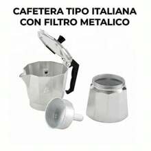 Cafetera Italiana Manual Plateada 500ml - Gris Oscuro - Ver 4