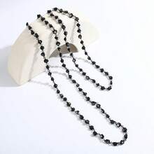 Bohemian Beach Style Necklace, Colorful Shell Beaded Long Necklace For Women - Black 2 - View 6