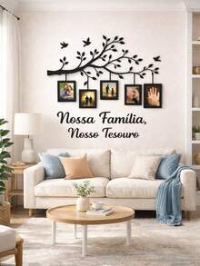 Painel de Fotos Família - Decoração Afetiva para quarto e sala - 1PC - Visão 2