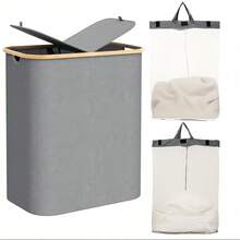 Multi-Color Laundry Basket Storage Bin, 75L/100L/150L With Lid And Liner, Large Laundry Basket With Handles And Lid, Foldable Clothes Basket Organizer, With Removable Inner Bag, For Storing Clothes, Toys, Towels, Removable Liner, Rectangular Storage, Space-Saving, Suitable For Bathroom, Laundry Room, Bedroom, Home Laundry Basket (Two Cloth Inner Bag Styles Randomly Shipped) - 1 - View 10