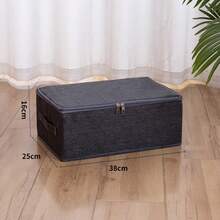 1PC Gray Foldable Storage Box With Zipper & Lid, Large-Capacity Clothes & Quilt Organizer, Home Storage & Organization, Minimalist Style, Linen-Like Fabric Material, Cube Shape, With Reinforced Handles & Dual Zippers, Dustproof & Stackable Function, For Wardrobe/Bedroom/Closet, Minimalist & Practical, For Adults/Families/Renters, Housewarming Gift - Multicolor - View 17