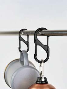 Mosquetón en forma de S con doble resorte, gancho rápido para exteriores, llavero, DIY, camping, hebilla para mochila - Multicolor - Ver 9