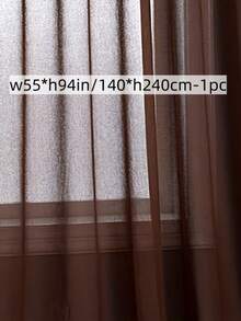 Modern Minimalist Sheer Curtain In Khaki Color, With Grommet Top And Soft Drape, Suitable For Living Room, Bedroom, Dining Room, Balcony, Bay Window, Study, Apartment Home Decor - Brown - View 13