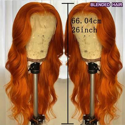 30 Inch 13x4 Lace Front Wig And 5*5 Lace Closure Wig 200% Density #350 Ginger Wigs For Women Pre Plucked With Baby Hair R Body Wave Wig Lace Frontal Glueless Wig Blended Human Blended Hair Pre Plucked With Baby Hair Wig