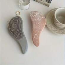 1Pc Marble Texture Hair Comb, Soft Tooth Anti-Freeze Plastic Detangler Brush, INS Style Mini Styling Comb, Ball Tip Smooth Hair Comb, Portable Travel Hairdressing Tool, Essential For Back To School & Vacation, Women Hair Accessories, Edge Control Brush, Curly Hair Styling Comb, Salon Barber Hairdressing Supplies, Multifunctional Daily Hair Care Comb For Ladies - Comb - View 9