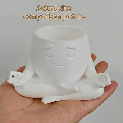 1 pieza Maceta blanca impresa en 3D, maceta compañera de lectura, maceta reflexiva, maceta, maceta de soñador. Es el hogar perfecto para Peperomia o suculentas, y también se puede usar como organizador de escritorio para bolígrafos, o como un regalo reflexivo para el Día de la Madre, cumpleaños o inauguración de la casa.