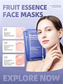 10片/5片/1片装面膜套装，保湿面膜礼盒装，长效保湿面膜，适合所有肤质，女性适用 - 多色 - 查看 3