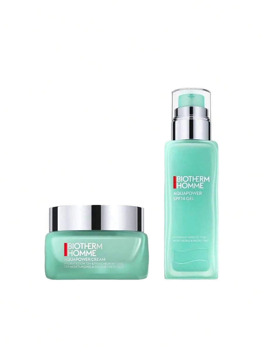 Biotherm [Set] Men Aqua Power Cream Moisturizer 50ml + SPF14 Gel 75ml - Aquapower Men's - View 1