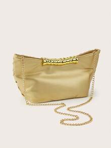 Fashionable & Elegant Women's Handbag, Suitable For Daily Use, Gatherings, Parties, Weddings, Vacations And Other Occasions - Gold - View 5