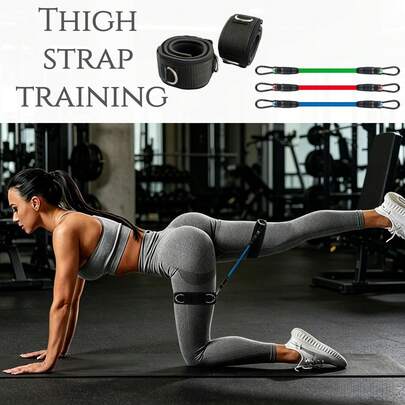 2pcs/5pcs Fitness Thigh Bands With Resistance Bands And Cable Machine Attachments, Adjustable Ankle Straps, Leg Weight Training Support Brace, Unisex Yoga And Workout Gear, Suitable For Gym Exercises, Glute And Leg Strength Training