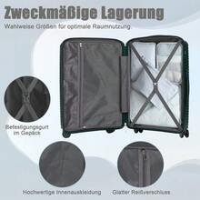 20"/24"/28" 3-Piece PP Spinner Luggage Set – Sizes With Side Handles, Hanging Hooks & Protective Feet – Integrated Combination Lock - 綠色 - 查看 4